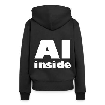 Clever - Frauen Premium Bio Hoodie - Schwarz - Hinten - Julia (174cm)