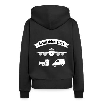 Equipe Transport & Logistique - Sweat à capuche Premium bio Femme - noir - Dos - Julia (174cm)