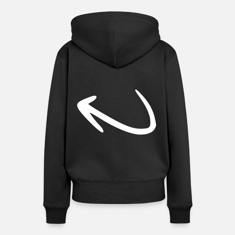 Flèche dessin esquisse blanc - Sweat à capuche Premium bio Femme - noir