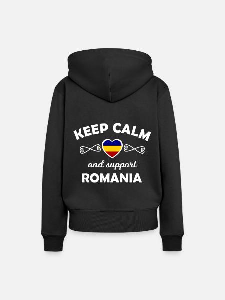 Die Fans aus Rumänien - Frauen Premium Bio Hoodie - Schwarz
