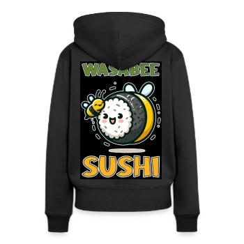 Wasabee Sushi - Sweat à capuche Premium bio Femme - noir - Dos - Julia (174cm)