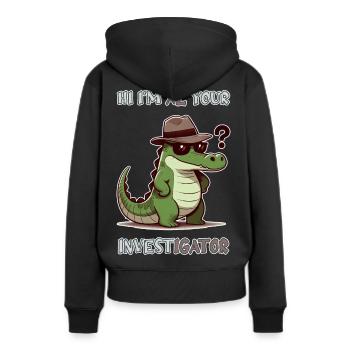 Hi, I'm Al your Investigator - Frauen Premium Bio Hoodie - Schwarz - Hinten - Julia (174cm)