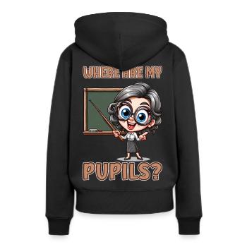 Où sont mes élèves ? - Sweat à capuche Premium bio Femme - noir - Dos - Julia (174cm)