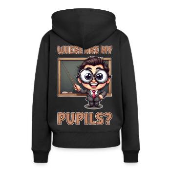 Où sont mes élèves ? - Sweat à capuche Premium bio Femme - noir - Dos - Julia (174cm)