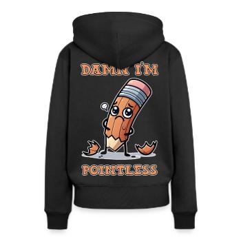 je suis inutile - Sweat à capuche Premium bio Femme - noir - Dos - Julia (174cm)