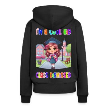 Je suis un gamin cool – classe rejetée - Sweat à capuche Premium bio Femme - noir - Dos - Julia (174cm)