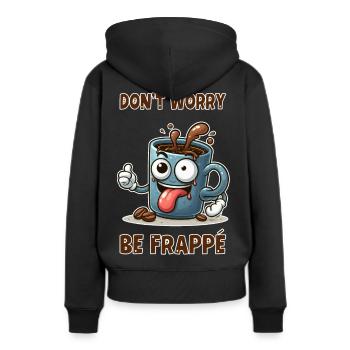 Ne vous inquiétez pas, soyez frappé - Sweat à capuche Premium bio Femme - noir - Dos - Julia (174cm)