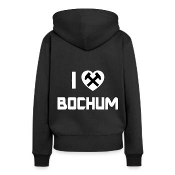 Bochum dans la région de la Ruhr - Sweat à capuche Premium bio Femme - noir - Dos - Julia (174cm)