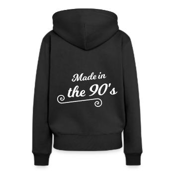 Die Neunziger - Frauen Premium Bio Hoodie - Schwarz - Hinten - Julia (174cm)