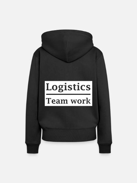 Die Logistik Teamarbeit - Frauen Premium Bio Hoodie - Schwarz
