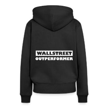 Die Wallstreet Investoren - Frauen Premium Bio Hoodie - Schwarz - Hinten - Julia (174cm)