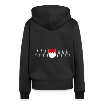 Un cœur pour Franconie - Sweat à capuche Premium bio Femme - noir - Dos - Julia (174cm)
