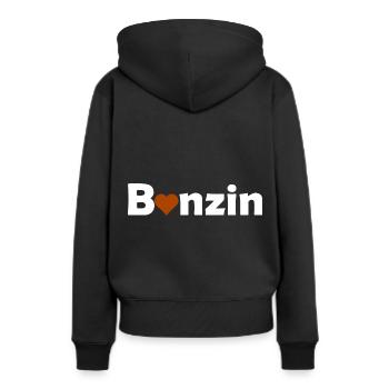 Essence et voitures - Sweat à capuche Premium bio Femme - noir - Dos - Julia (174cm)