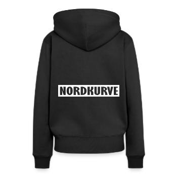 Au stade Nordkurve - Sweat à capuche Premium bio Femme - noir - Dos - Julia (174cm)