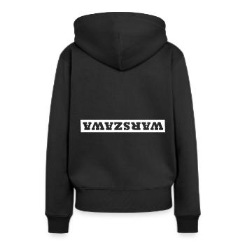 Die Warschauer - Frauen Premium Bio Hoodie - Schwarz - Hinten - Julia (174cm)