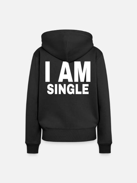 SINGLE - Frauen Premium Bio Hoodie - Schwarz