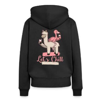 Flamingo Llama Lama Alpaca - Sweat à capuche Premium bio Femme - noir - Dos - Julia (174cm)