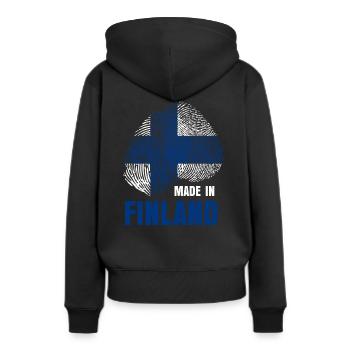 Finland Finland - Sweat à capuche Premium bio Femme - noir - Dos - Julia (174cm)