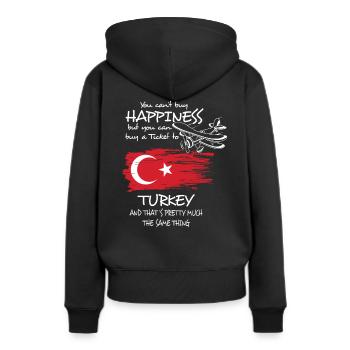 Turkey Turquie - Sweat à capuche Premium bio Femme - noir - Dos - Julia (174cm)