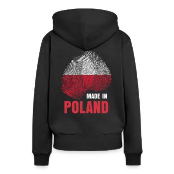 Pologne Pologne Polska - Sweat à capuche Premium bio Femme - noir - Dos - Julia (174cm)