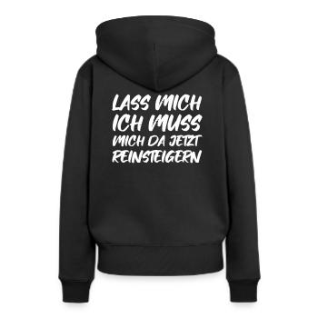 Laisse-moi J’ai besoin de moi Maintenant - Sweat à capuche Premium bio Femme - noir - Dos - Julia (174cm)