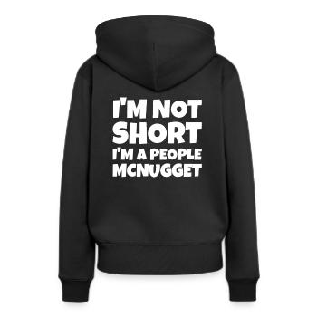 Im Not Short Im A People Mcnugget - Frauen Premium Bio Hoodie - Schwarz - Hinten - Julia (174cm)