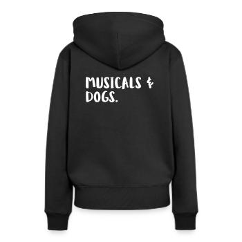 Musicals Chiens. - Sweat à capuche Premium bio Femme - noir - Dos - Julia (174cm)