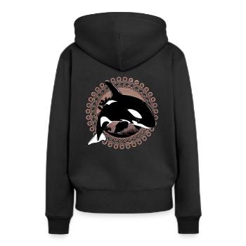 Orque orque - Sweat à capuche Premium bio Femme - noir - Dos - Julia (174cm)