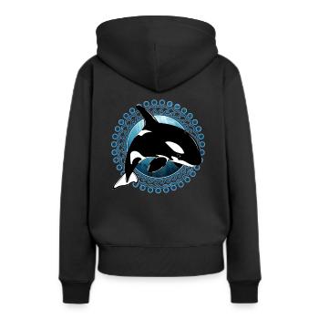 Orque orque - Sweat à capuche Premium bio Femme - noir - Dos - Julia (174cm)
