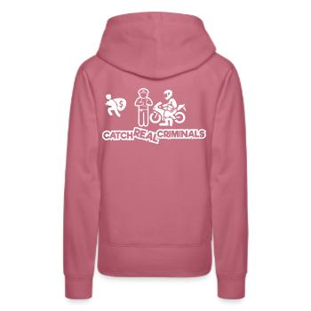 CATCH REAL CRIMINALS BIKER EDITION - Frauen Premium Bio Hoodie - Malve - Hinten - Isabella (175cm)