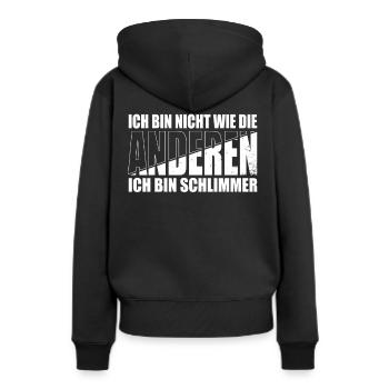 Je ne suis pas comme les autres, je suis pire - Sweat à capuche Premium bio Femme - noir - Dos - Julia (174cm)