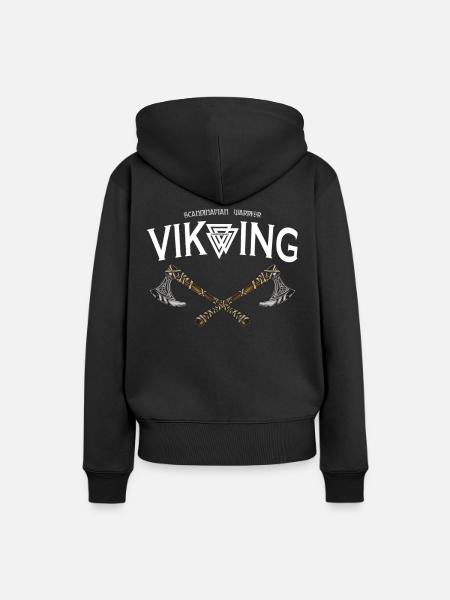 Viking - Frauen Premium Bio Hoodie - Schwarz
