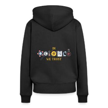 Wissenschafts - Frauen Premium Bio Hoodie - Schwarz - Hinten - Julia (174cm)