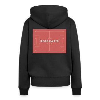 ROTE KARTE Fußball Statement - Frauen Premium Bio Hoodie - Schwarz - Hinten - Julia (174cm)