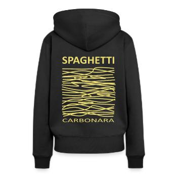 Spaghetti Carbonara pour les amateurs de pâtes et les cuisiniers - Sweat à capuche Premium bio Femme - noir - Dos - Julia (174cm)