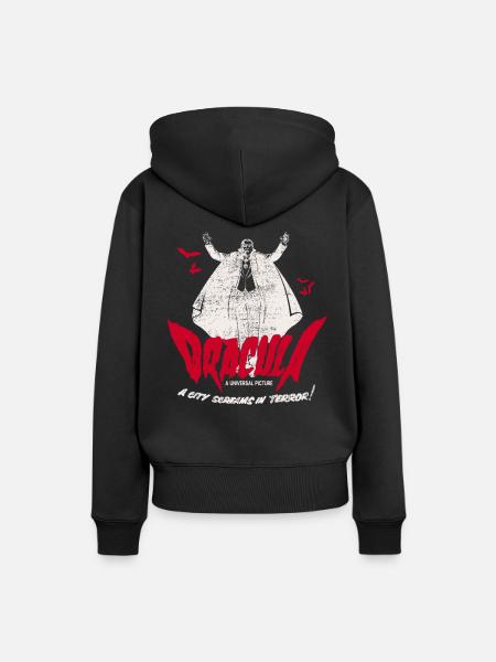 Universal Monsters Dracula Schriftzug Fledermäuse - Dame Premium hoodie, økologisk bomuld - sort