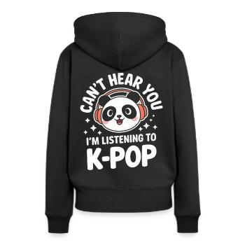 Musique K-Pop Pop Coréenne - Sweat à capuche Premium bio Femme - noir - Dos - Julia (174cm)