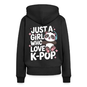 Musique K-Pop Pop Coréenne - Sweat à capuche Premium bio Femme - noir - Dos - Julia (174cm)