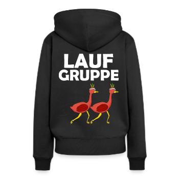 Lauf Gruppe Sport Gruppe - Frauen Premium Bio Hoodie - Schwarz - Hinten - Julia (174cm)