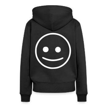 Emoji sketch blanc neutre - Sweat à capuche Premium bio Femme - noir - Dos - Julia (174cm)