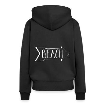 Plage - à la plage - Sweat à capuche Premium bio Femme - noir - Dos - Julia (174cm)