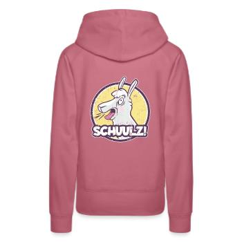 rülpsendes Lama Schulz Spruch lustiges Alpaka - Frauen Premium Bio Hoodie - Malve - Hinten - Isabella (175cm)