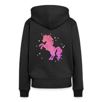 Poney doux cheval doux - Sweat à capuche Premium bio Femme - noir - Dos - Julia (174cm)