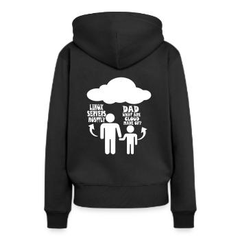 Linux Server meistens - Frauen Premium Bio Hoodie - Schwarz - Hinten - Julia (174cm)