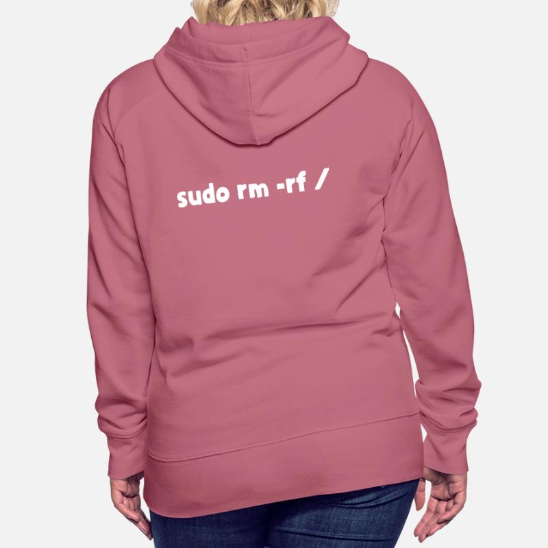 Programmierer Linux sudo rm -rf Frauen Premium Bio Hoodie