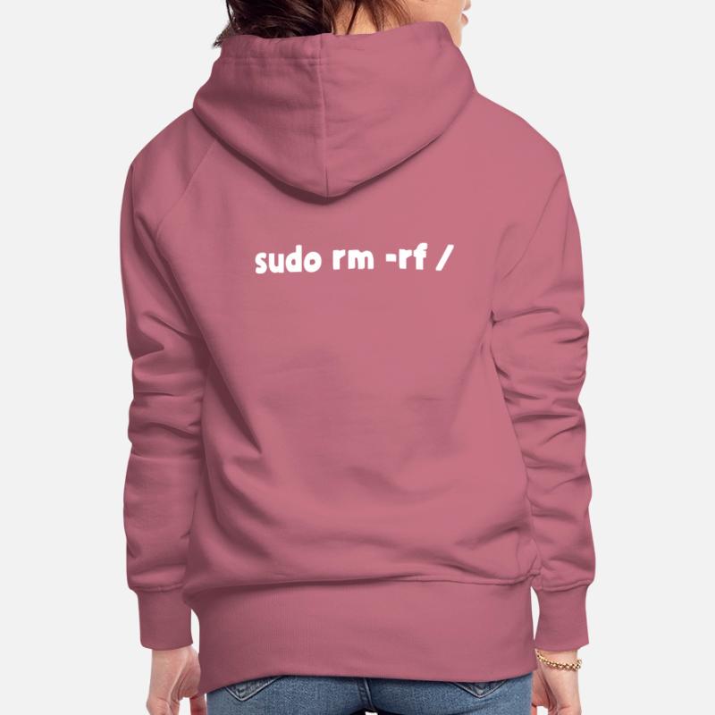 Programmierer Linux sudo rm -rf Frauen Premium Bio Hoodie