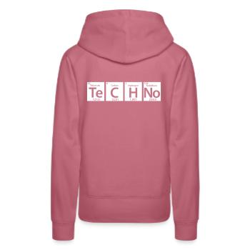 Techno Periodensystem - Frauen Premium Bio Hoodie - Malve - Hinten - Isabella (175cm)