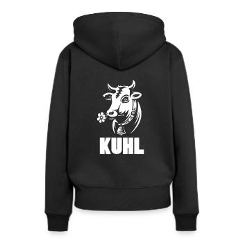 Kuhl Landwirt - Frauen Premium Bio Hoodie - Schwarz - Hinten - Julia (174cm)