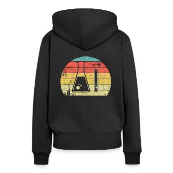 Chimie Geek Tube à essai Vintage Retro - Sweat à capuche Premium bio Femme - noir - Dos - Julia (174cm)