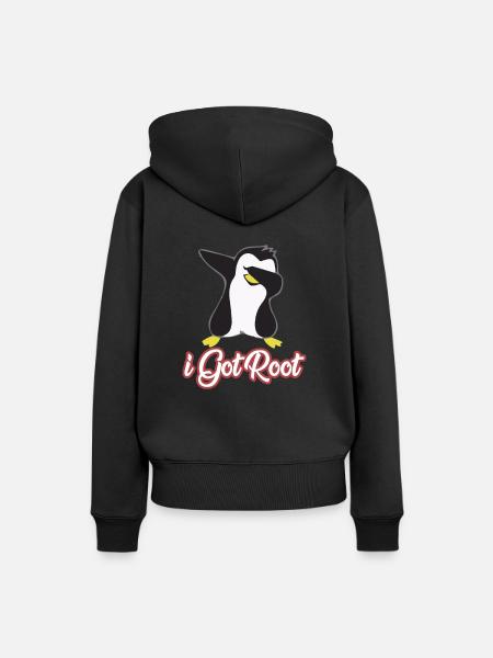 Geek Linux je suis root - Sweat à capuche Premium bio Femme - noir